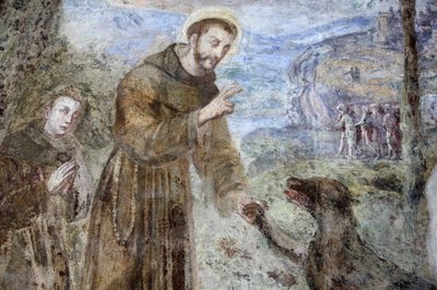 Claustro de Santa Chiara, detalhe NápolesFresco : SFrancesco, Nápoles, Itália de Unbekannt