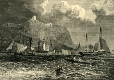 Castelo de Scarborough, do mar, 1898. de Unbekannt