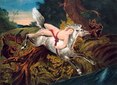 Cena do poema de Byron Mazeppa, c1820. de Unbekannt