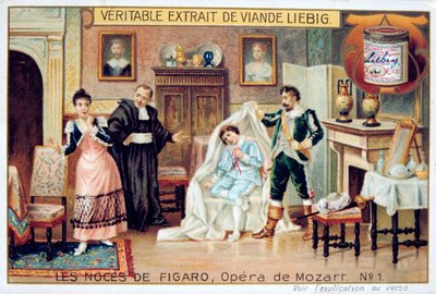 Cena da ópera de Mozarts O Casamento de Figaro, 1786 1905. de Unbekannt