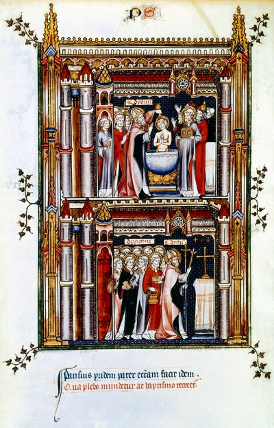 Cenas da vida de St Denis, santo padroeiro da França, século III século 14 de Unbekannt
