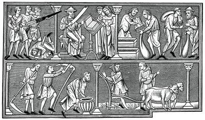 Cenas da vida medieval, século XIII, 1870 de Unbekannt