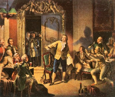 Schiller lê sua primeira peça, Die Räuber The Robbers, 1936. de Unbekannt