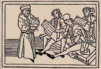 lições da escola. Do espelho de seres humanos vida por Rodrigo Zamora, 1479. de Unbekannt