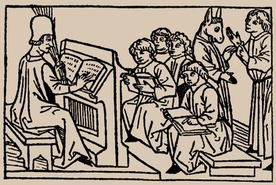 lições da escola. Do espelho de seres humanos vida por Rodrigo Zamora, 1479. de Unbekannt