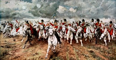 Scotland for Ever, a cargo dos escoceses cinzentos em Waterloo, em 18 de junho de 1815 de Unbekannt