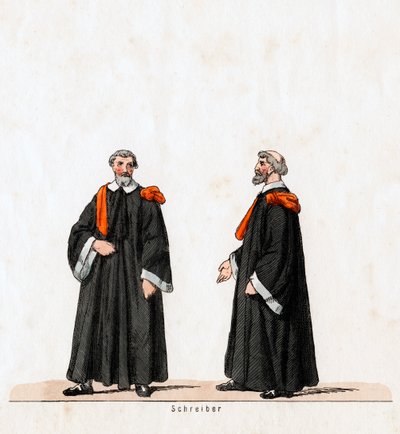 Escriba, figurino da peça de Shakespeares, Henrique VIII, século XIX de Unbekannt