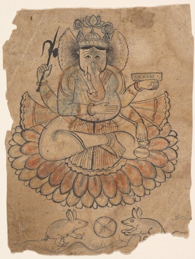 Sentado em Ganesha Quatro-Armados, ca. 1775. de Unbekannt