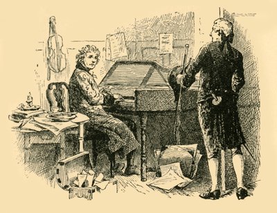 Sentado diante de um piano velho e desgastado, 1907. de Unbekannt