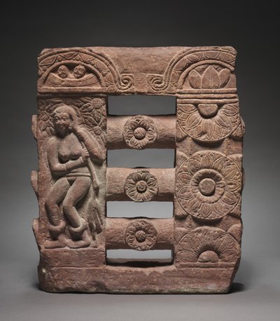 Seção de trilhos monolíticos com Bather e Lotus Medallions, c. 150-250. de Unbekannt