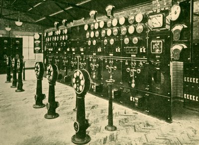 Seção do quadro de distribuição em Power House, Metropolitan Railway, 1930. de Unbekannt