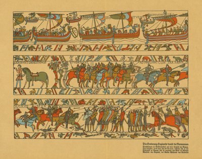 Seções da tapeçaria de Bayeux. de Unbekannt