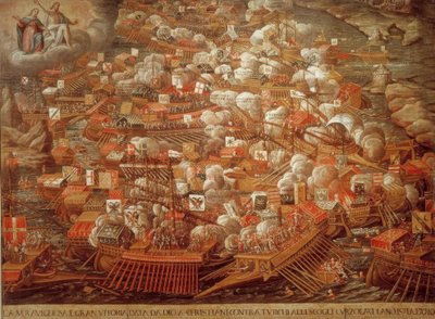 Batalha de Lepanto 1571 - Contemporânea. de Unbekannt