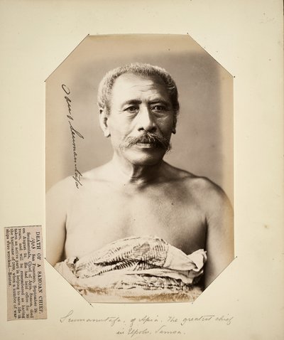 Seumanutafa, de Apia. O maior chefe em Upolu, Samoa (estampa albumen) de Unbekannt