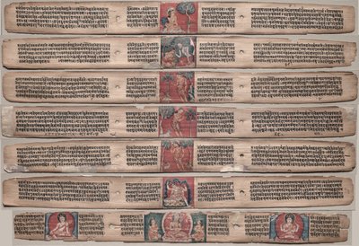 Sete folhas de um manuscrito do Gandavyuha-sutra ..., 1000s-1100s. de Unbekannt