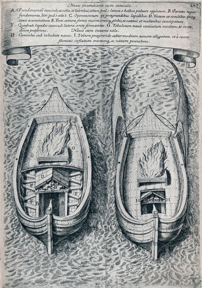 Fireship do século XVII, c1660 de Unbekannt