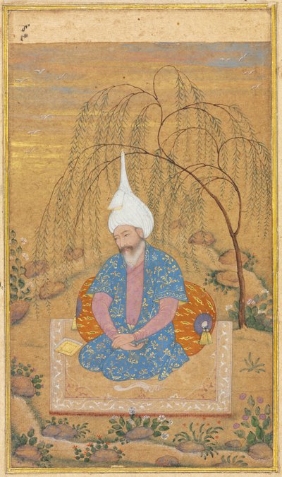 Shah Tahmasp I 1514-1576, sentado em uma paisagem, c. 1575 de Unbekannt