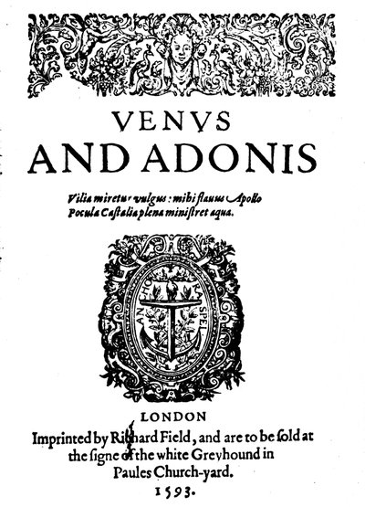 Shakespeares Primeira Obra Publicada - 1ª Edição de Venus and Adonis, 1593, 1946 de Unbekannt
