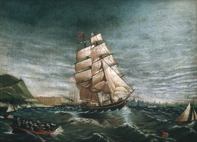 Navio no porto de Nova York, ca. 1890 de Unbekannt