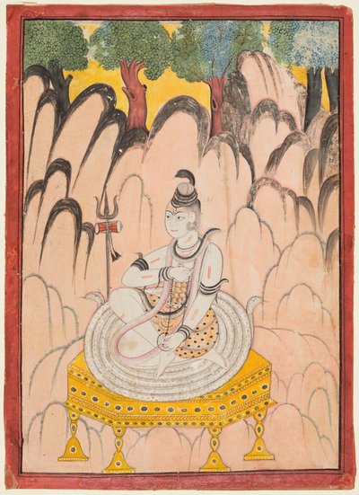 Shiva sentado em um trono em uma paisagem, c. 1760 de Unbekannt