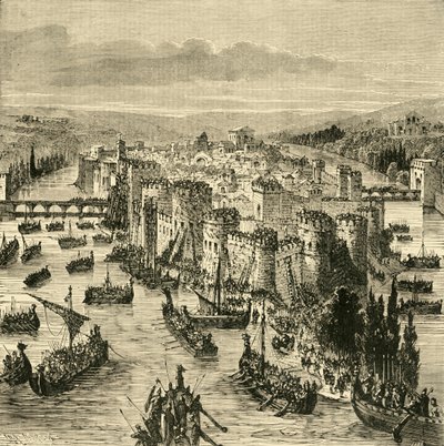 Cerco de Paris pelos nórdicos, 845, 1890. de Unbekannt