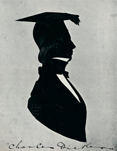 Retrato da silhueta de Charles Dickens, c1840s, 1910 de Unbekannt