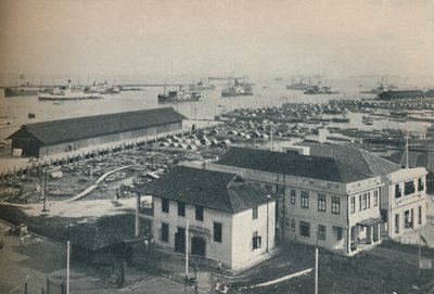 O porto de Cingapura está sempre lotado de remessas de vários tipos e nacionalidades, 1937 de Unbekannt