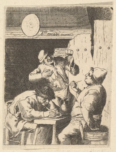 Cantora entre dois fumantes, 1610-85. de Unbekannt