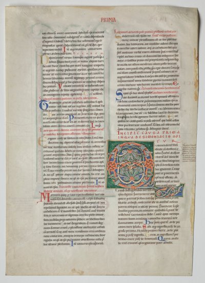 única folha de um decreto por Graciano: Q inicial Decorado [uidam ter trazido], c1160-1165 de Unbekannt