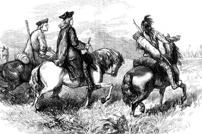 Sir Alexander Cuming, a caminho de visitar Cherokees, Carolina do Sul, c1730 c1880 de Unbekannt