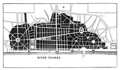 Sir Christopher Wrens planeja reconstruir Londres após o Grande Incêndio 1666 c1902 de Unbekannt