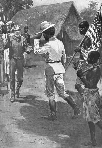 Sir Henry Morton Stanley encontra David Livingstone, África, 1871 de Unbekannt