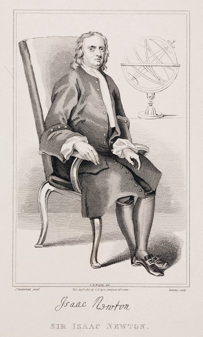 Sir Isaac Newton, matemático e físico inglês, c 1725 de Unbekannt
