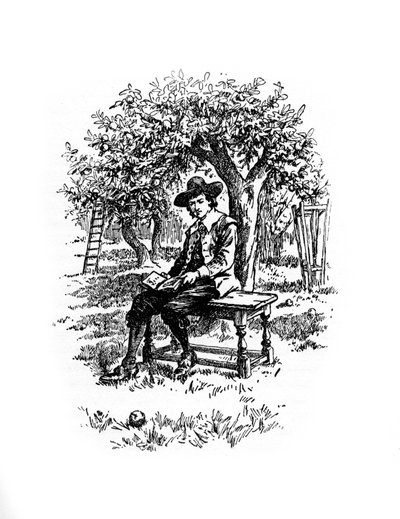 Sir Isaac Newton sob a macieira, século XX de Unbekannt