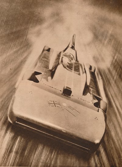Sir Malcolm Campbell em alta velocidade em `Blue Bird`, 1935 de Unbekannt