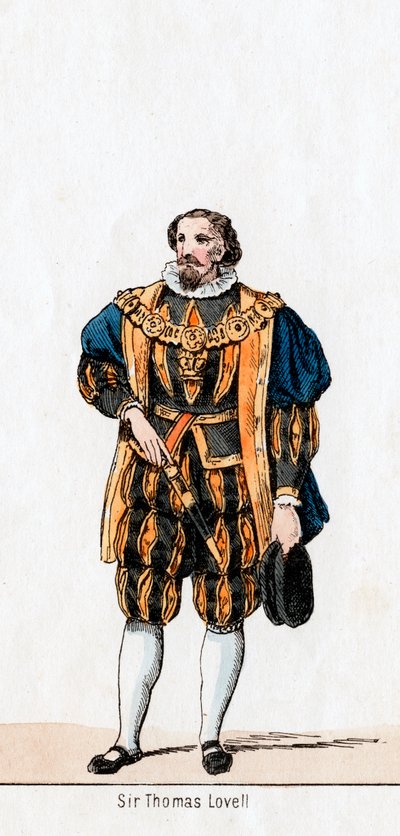 Sir Thomas Lovell, figurino para a peça de Shakespeares, Henrique VIII, século XIX de Unbekannt