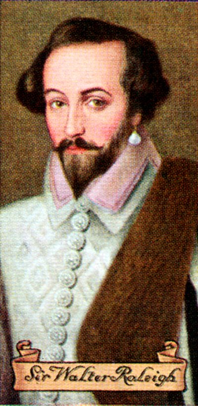 Sir Walter Raleigh, tirado de uma série de cartões de cigarro, 1935 de Unbekannt