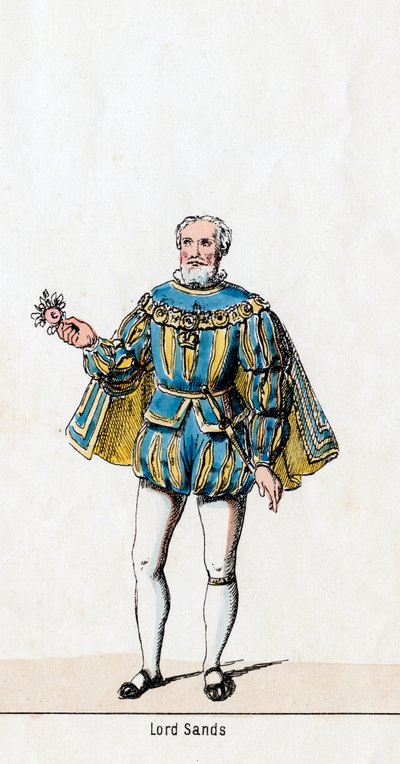 Sir William Sands, figurino para a peça de Shakespeares, Henrique VIII, século XIX de Unbekannt