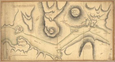 Esboço de Forts Clinton & Montgomery, invadiu o 6 de outubro. 1777 pelas tropas sob o comando de Sir Henry Clinton, K.B., tenente-general das forças de H. Maj. e comandante em chefe de Nova York e suas dependências. de Unbekannt