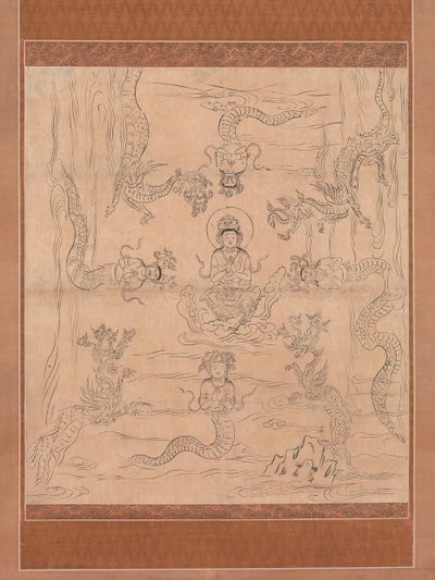 Esboço de uma mandala de chuva convidativa, século XII. de Unbekannt