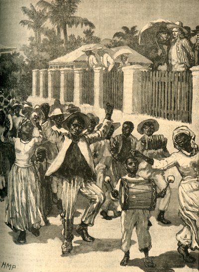 Festival da emancipação da escravidão em Barbados, c1834 c1890. de Unbekannt
