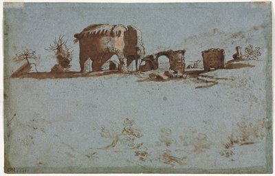 Pequeno grupo de ruínas romanas, c. 1650 de Unbekannt
