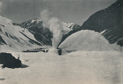 Arado de neve no trabalho entre os Andes, 1916 de Unbekannt