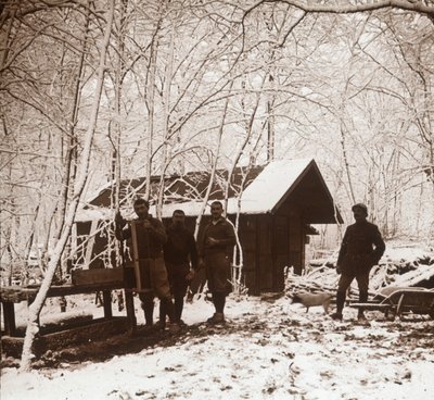 Soldados, neve, floresta rainha, frança, c1914-c1918 de Unbekannt