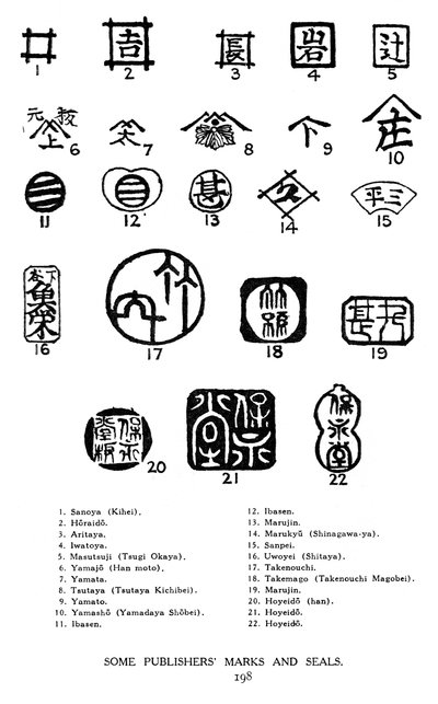 Marcas e selos de alguns editores japoneses, século 1925 de Unbekannt