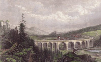 Estrada de ferro do sul. Viaduto Payerbach, Semmering de Unbekannt