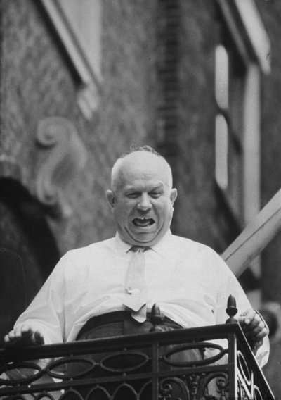 Líder soviético Nikita Khrushchev em Nova York, EUA, setembro de 1960 de Unbekannt