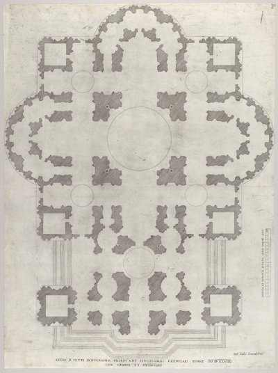 Vidro romano magnífico: Plano de St. PETERS, 1549. de Unbekannt