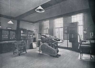 Escola da Fundação St. Bride. Sala de impressão offset, 1917 de Unbekannt