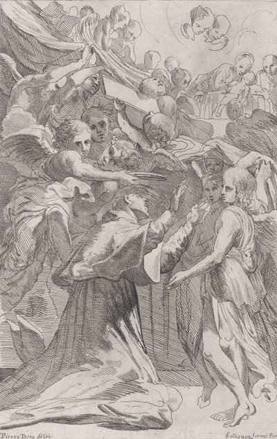 São Carlo Borromeo cercado por anjos, 1650-70. de Unbekannt